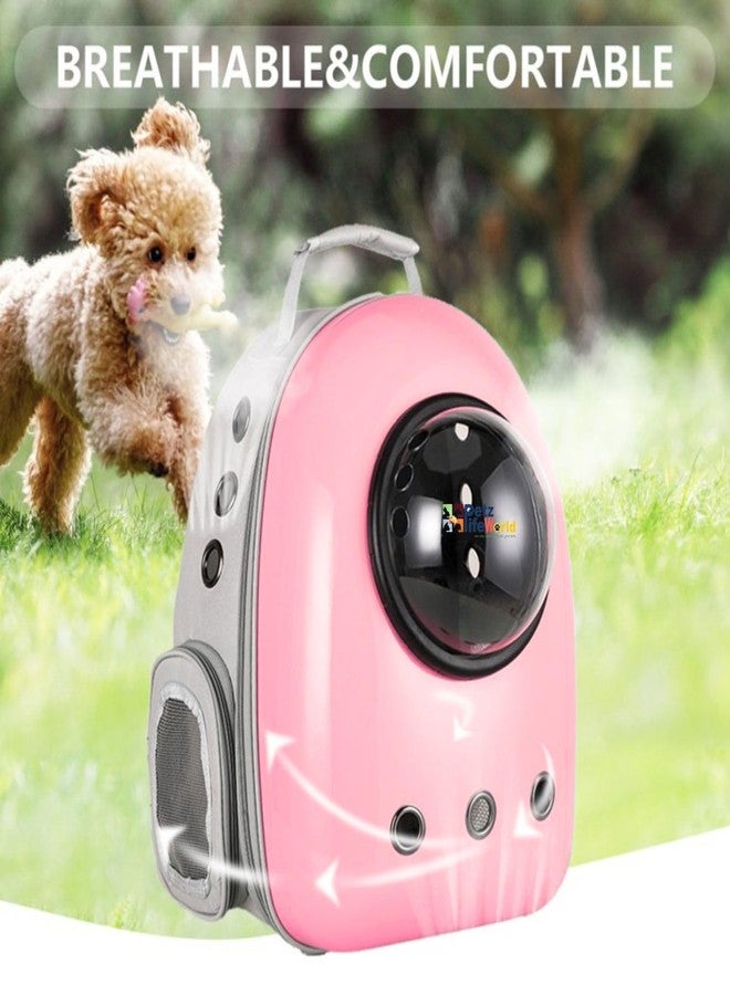 VAYINATO® Astronaut Space Bubble Portable Pet Backpack Travel Carrier, Waterproof, Breathable Outdoor Transport for Cat and Small Dog Mutil Colors to Choose (Pink) - Image 4